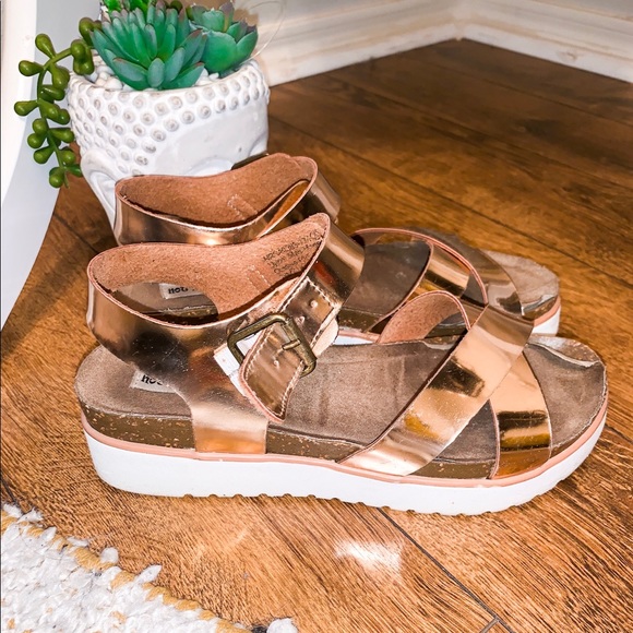Not Rated Shoes - Rose Gold Platform Sandals